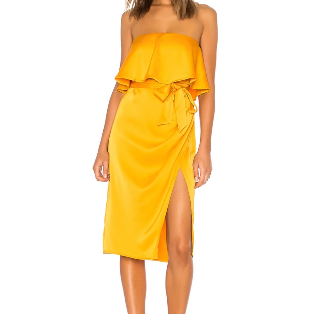 Lovers and Friends | Strapless MIDI Dress | Marigold